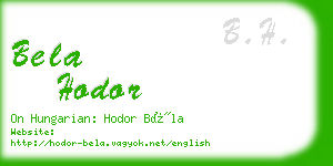 bela hodor business card